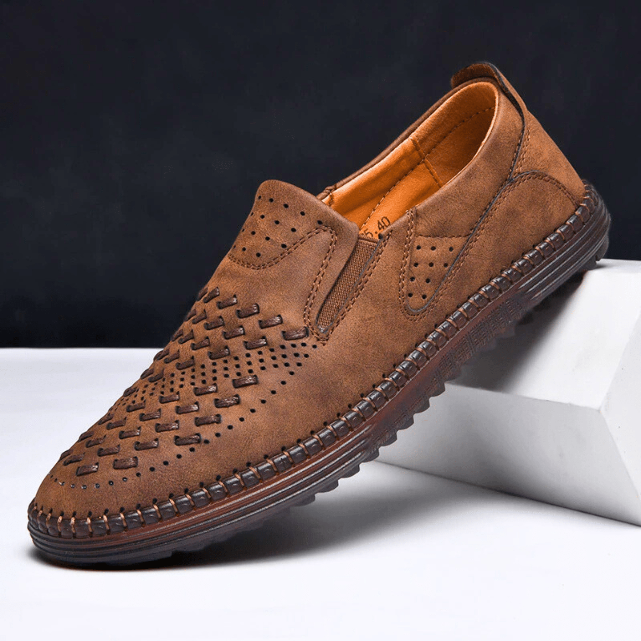 Genuine Leather Slip-On Loafer