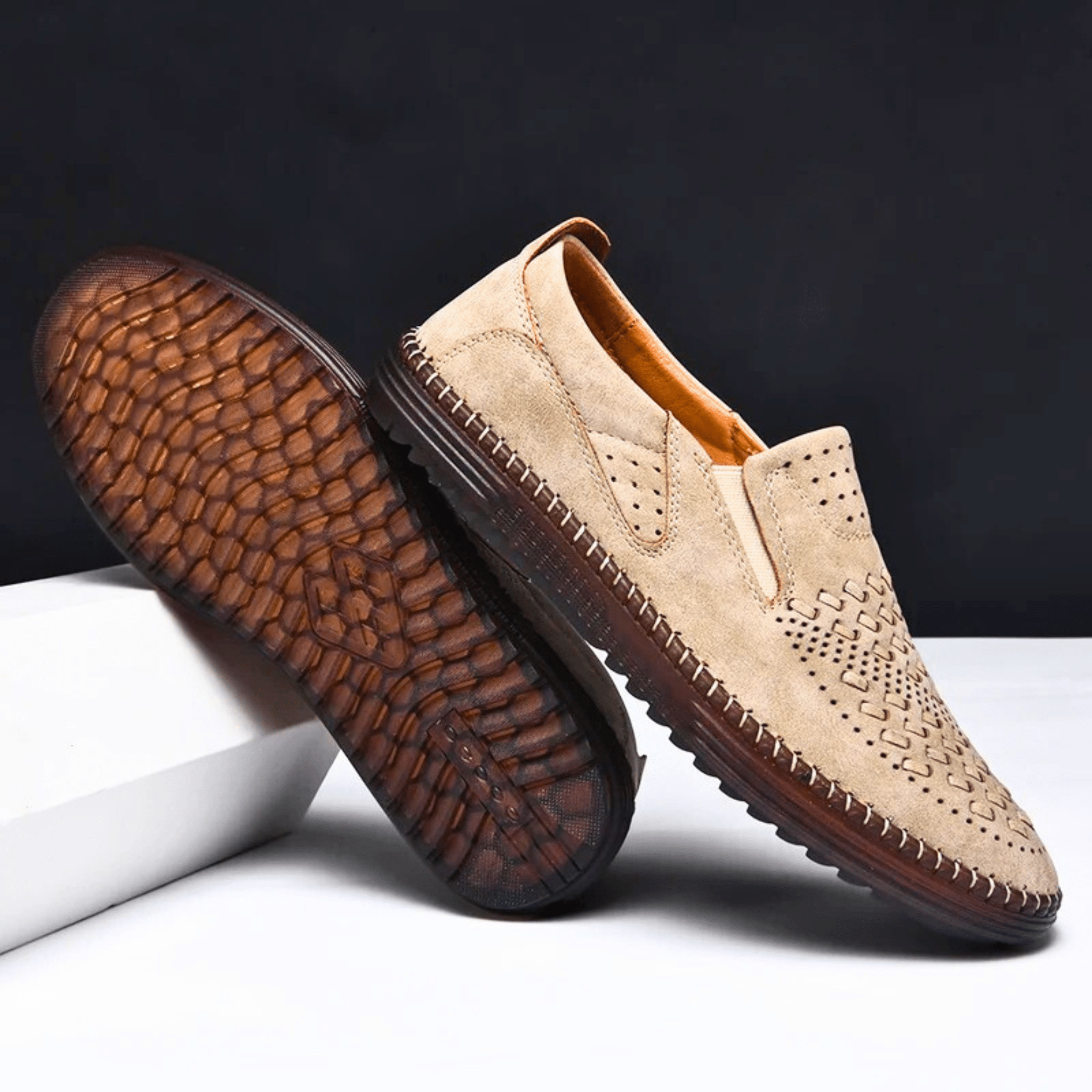 Genuine Leather Slip-On Loafer
