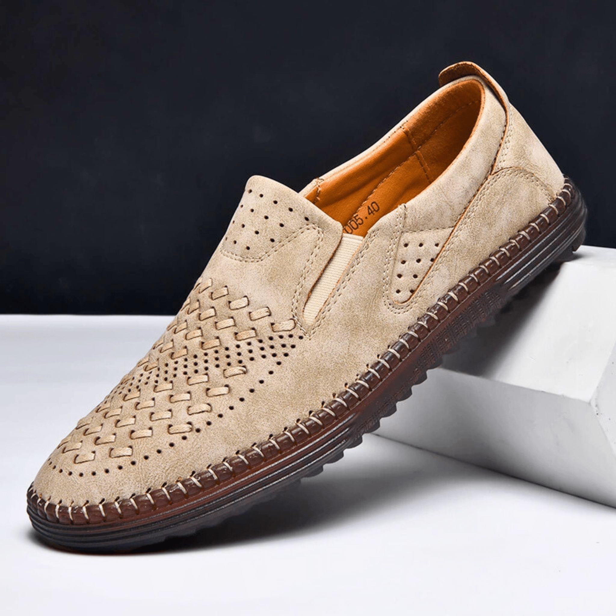 Genuine Leather Slip-On Loafer