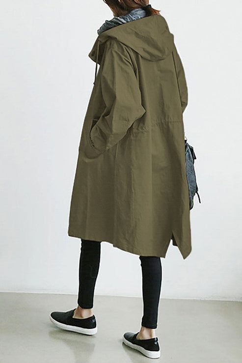 Elegant Waterproof Gabardine Coat with Buttons