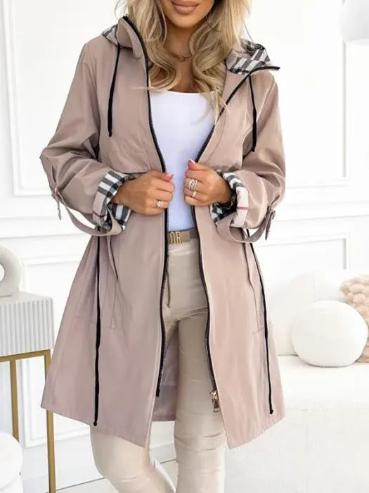 Womens Tailored Trench Coat – Waterproof Hooded Jacket