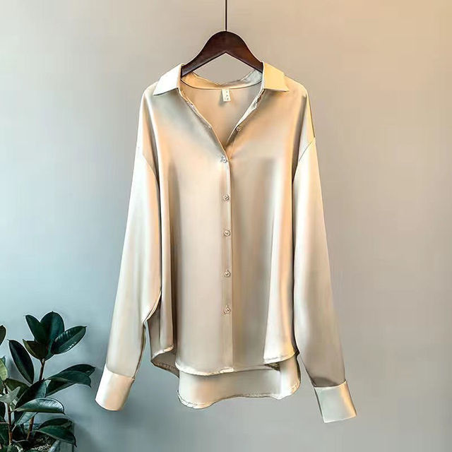 Satin Button-Up Shirt for Effortless Style and Comfort