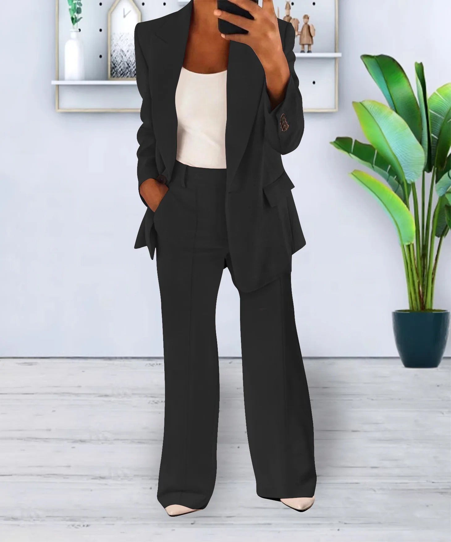 Women’s Blazer and Trouser Set - Stylish Business Attire