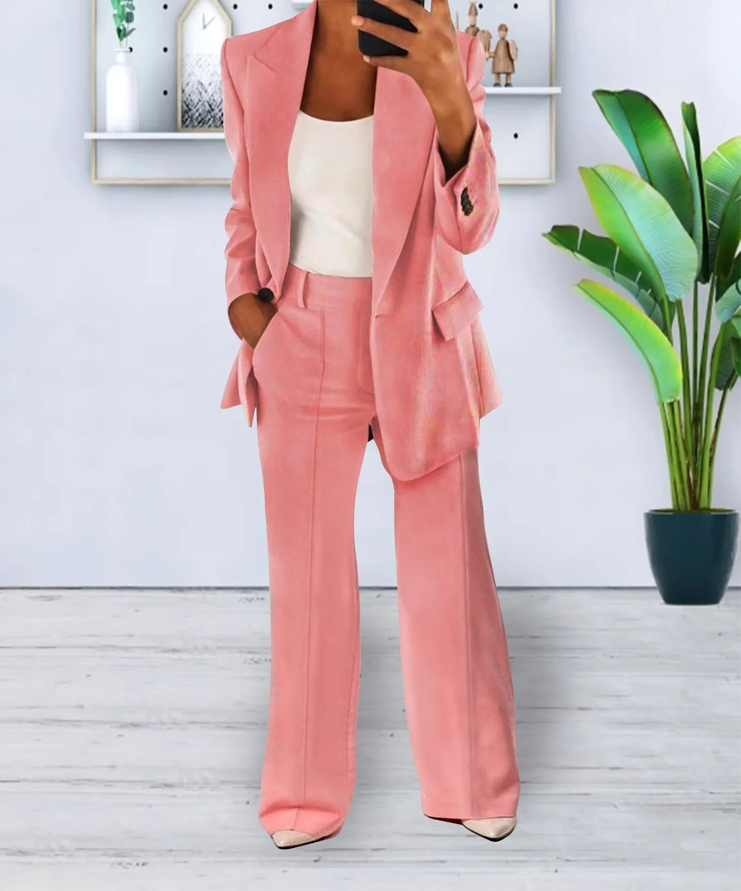 Women’s Blazer and Trouser Set - Stylish Business Attire