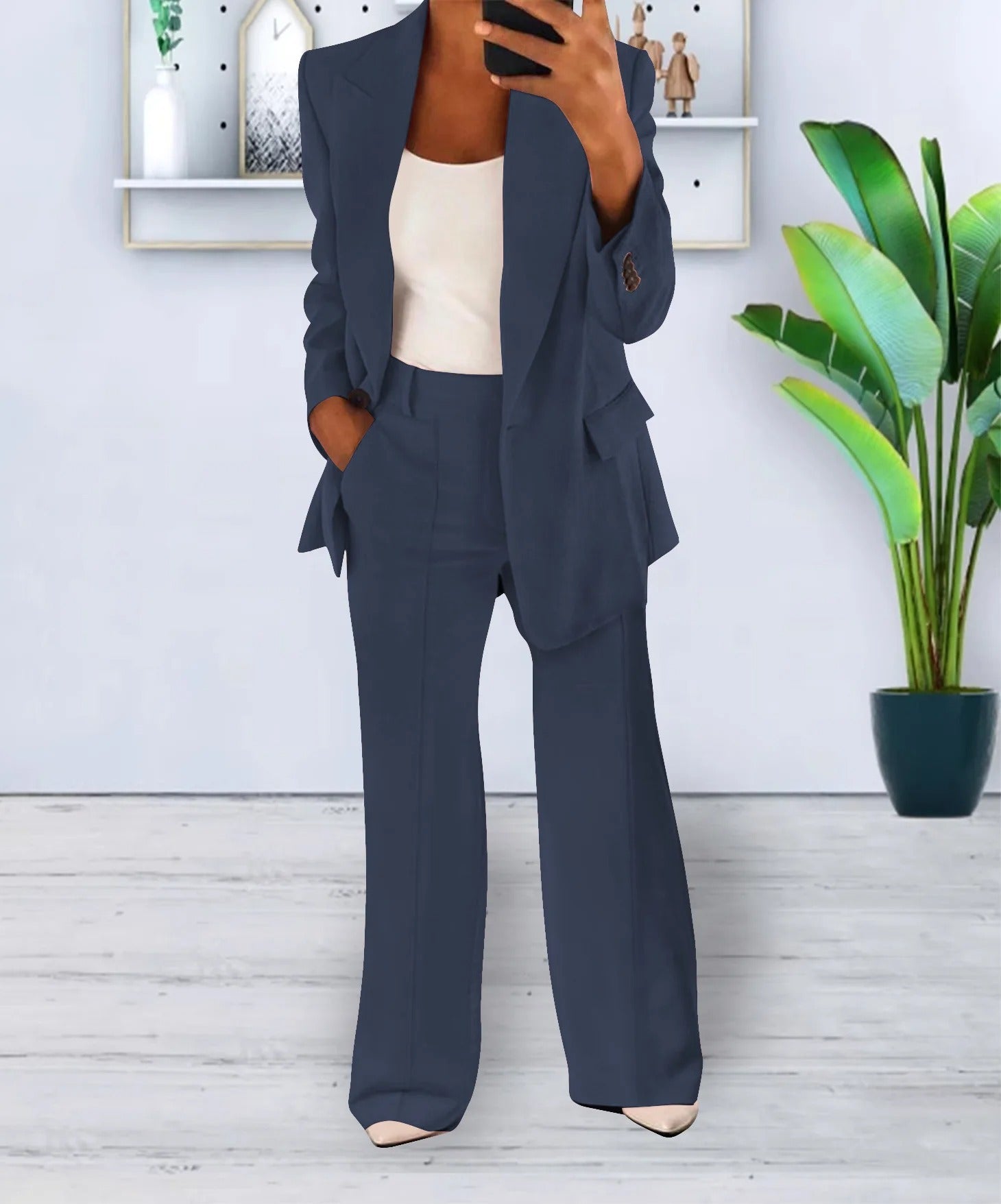 Women’s Blazer and Trouser Set - Stylish Business Attire