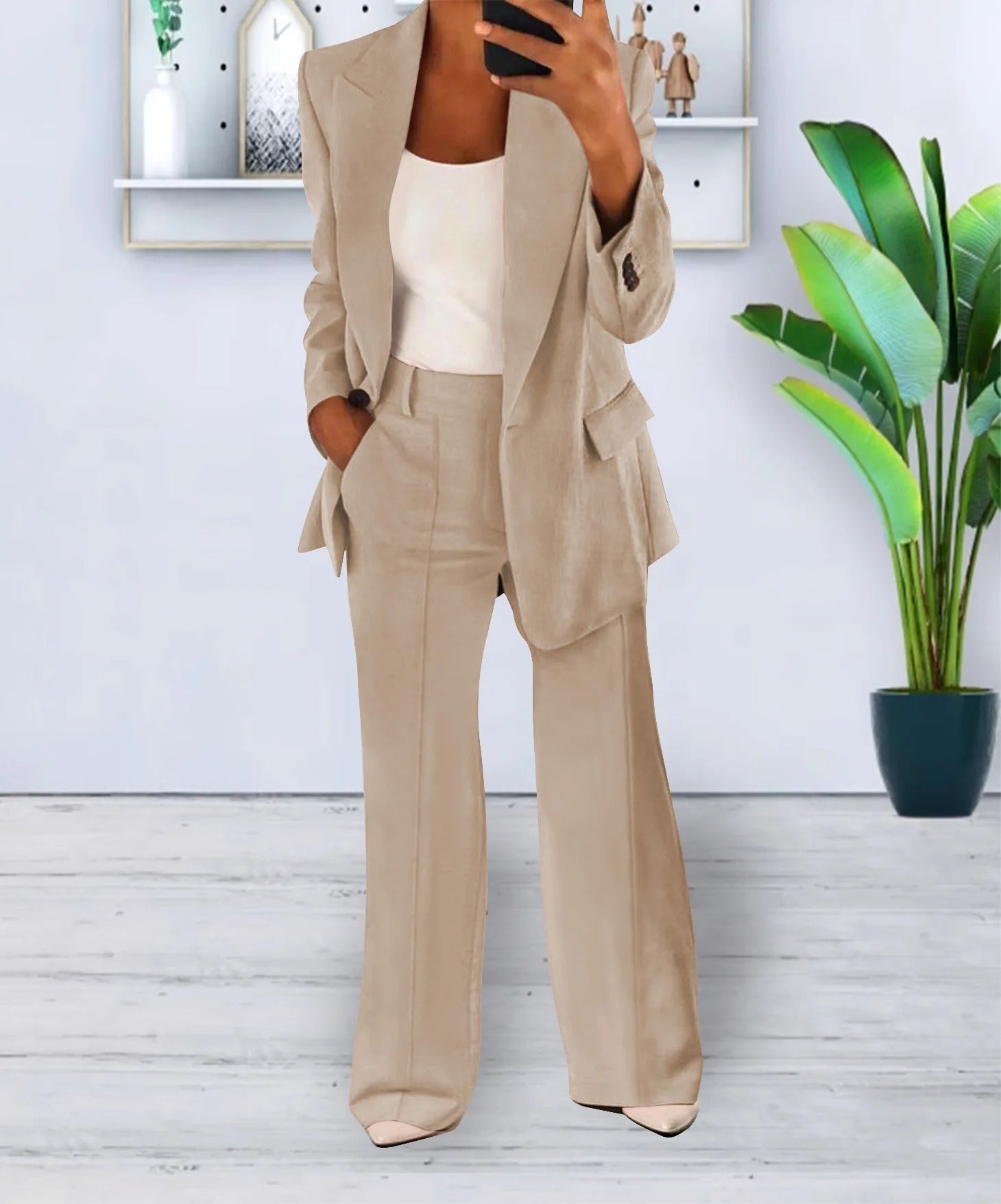 Women’s Blazer and Trouser Set - Stylish Business Attire