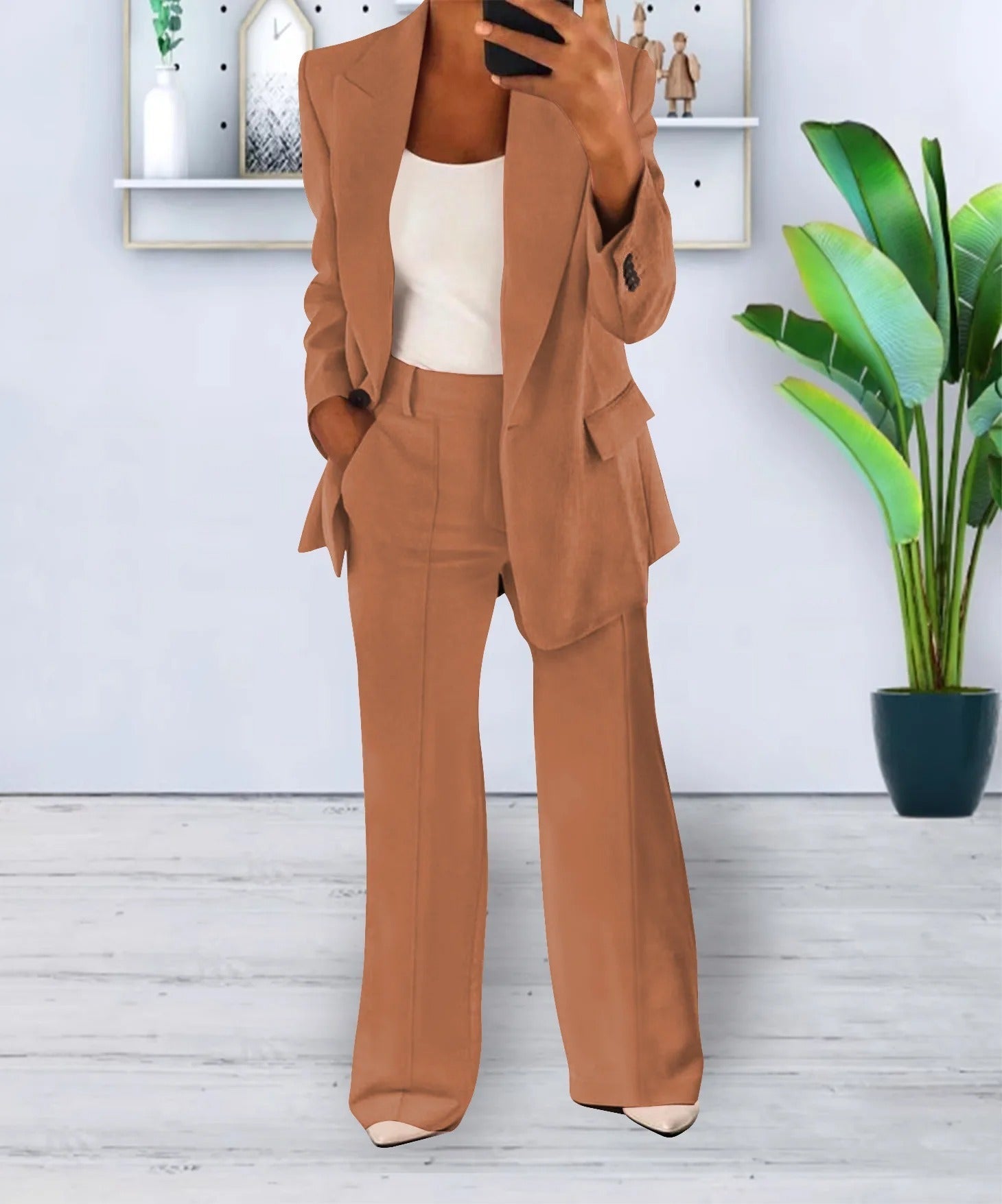 Women’s Blazer and Trouser Set - Stylish Business Attire