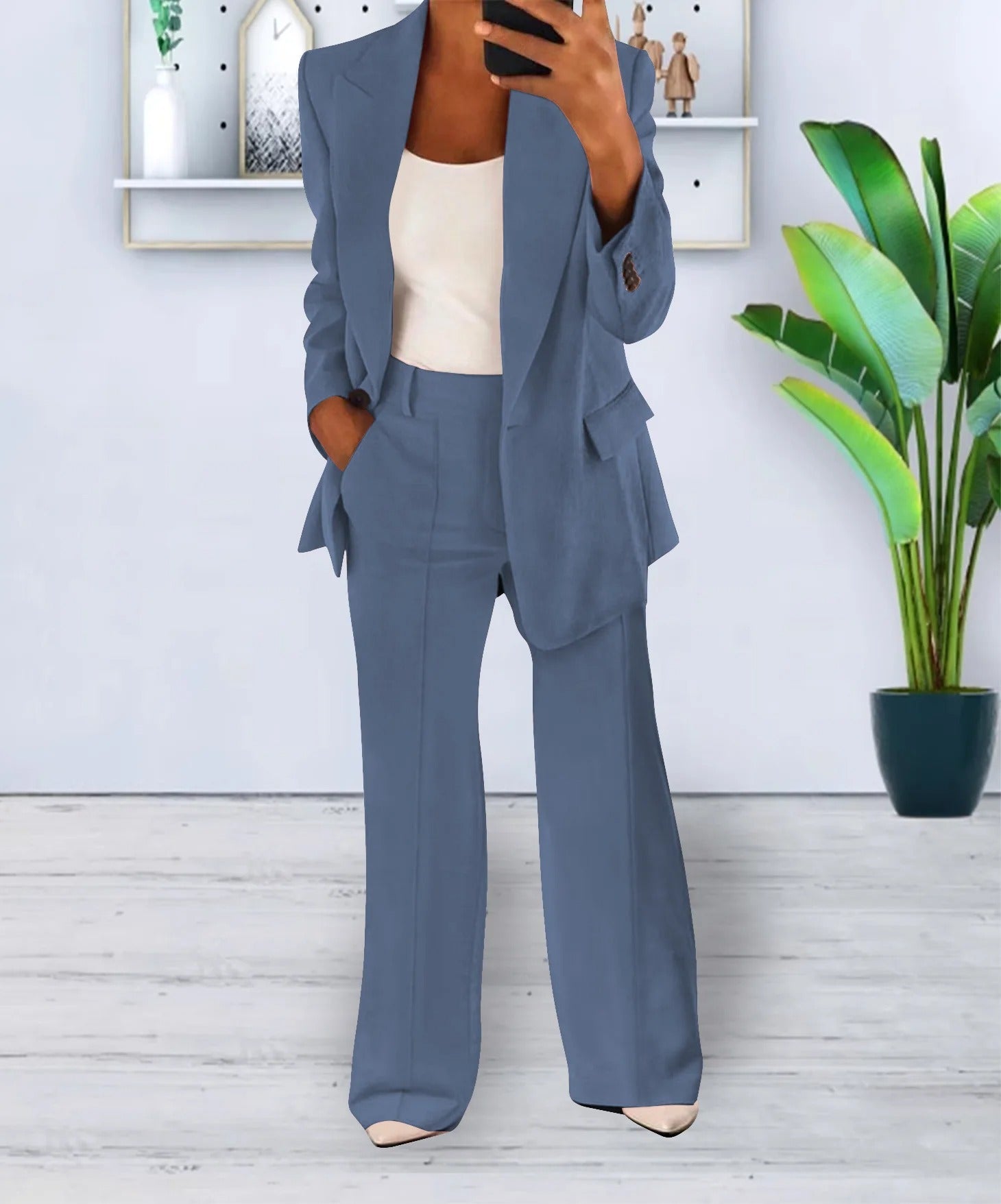 Women’s Blazer and Trouser Set - Stylish Business Attire