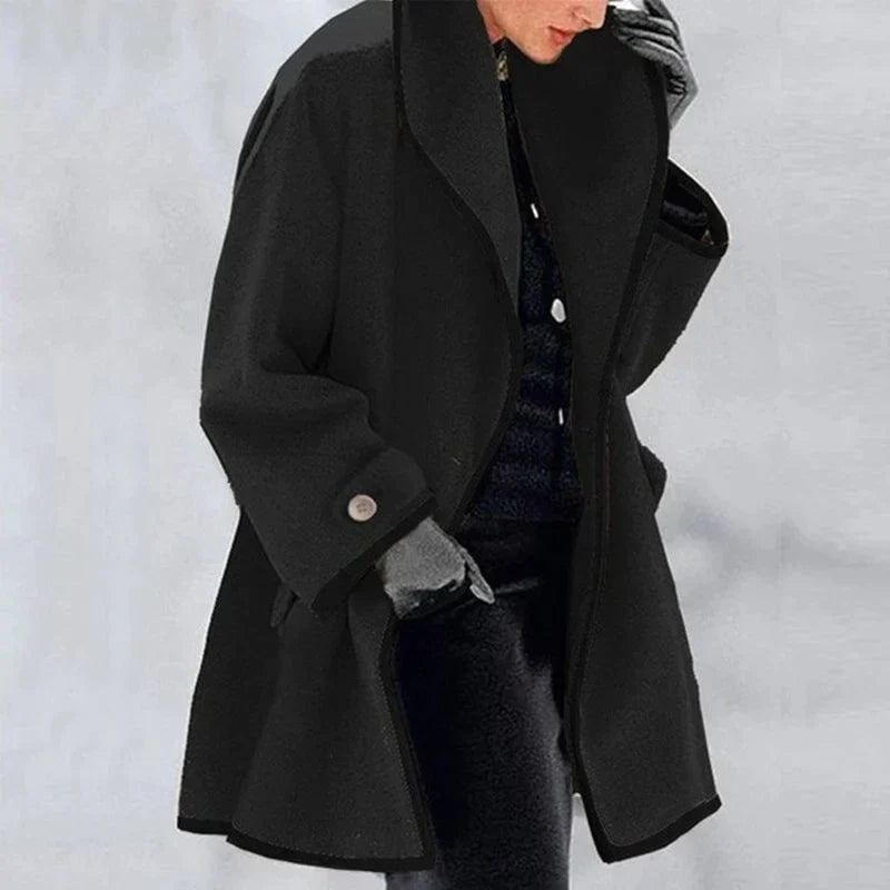 Classic Trimmed Coat for Timeless Style
